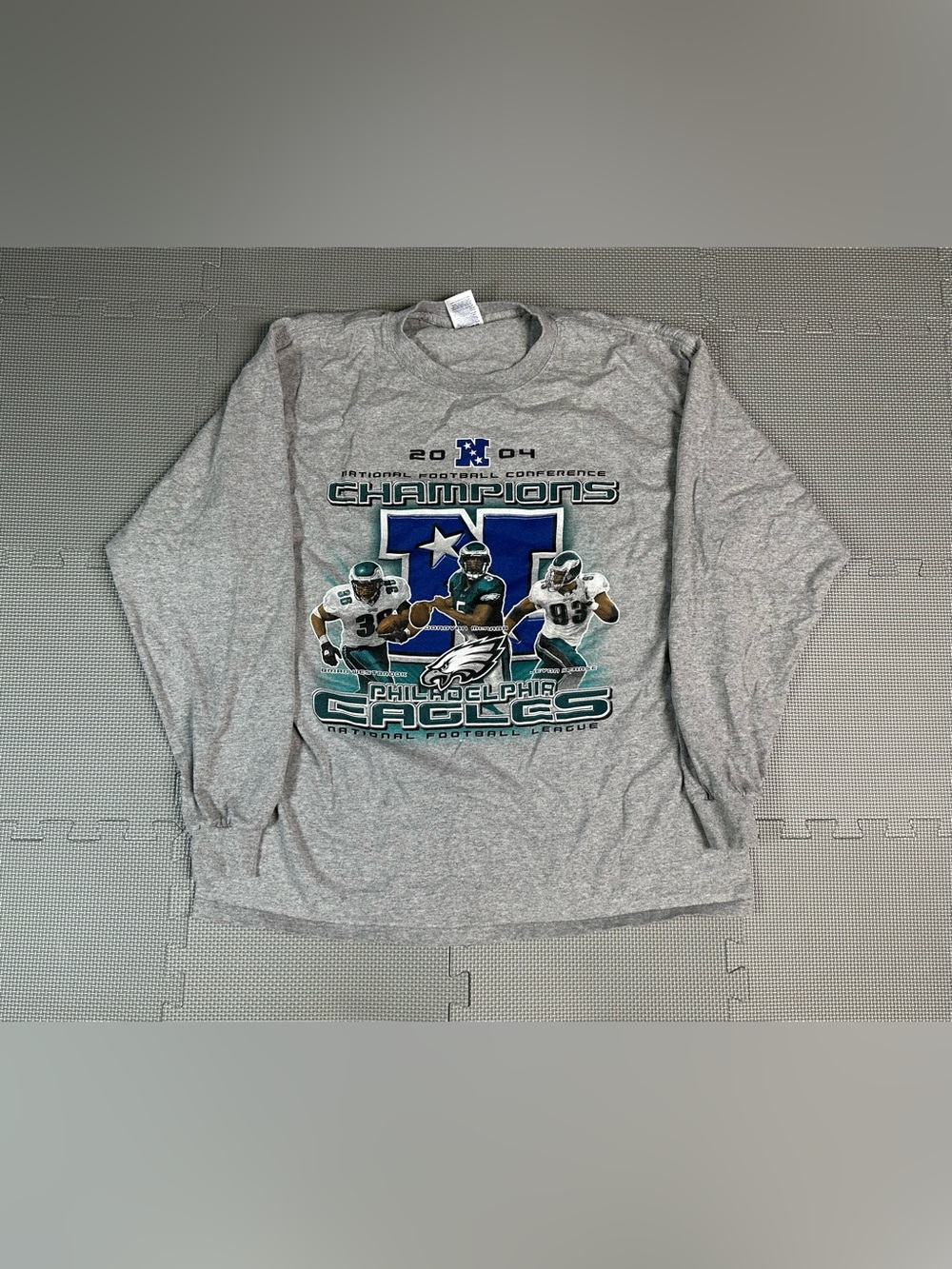 Vtg Philadelphia Eagles T-shirt Long Sleeve Mens XL 2004 NFC Champions Delta NFL